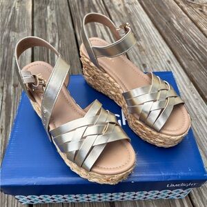 Limelight Women's Metallic Woven Wedges